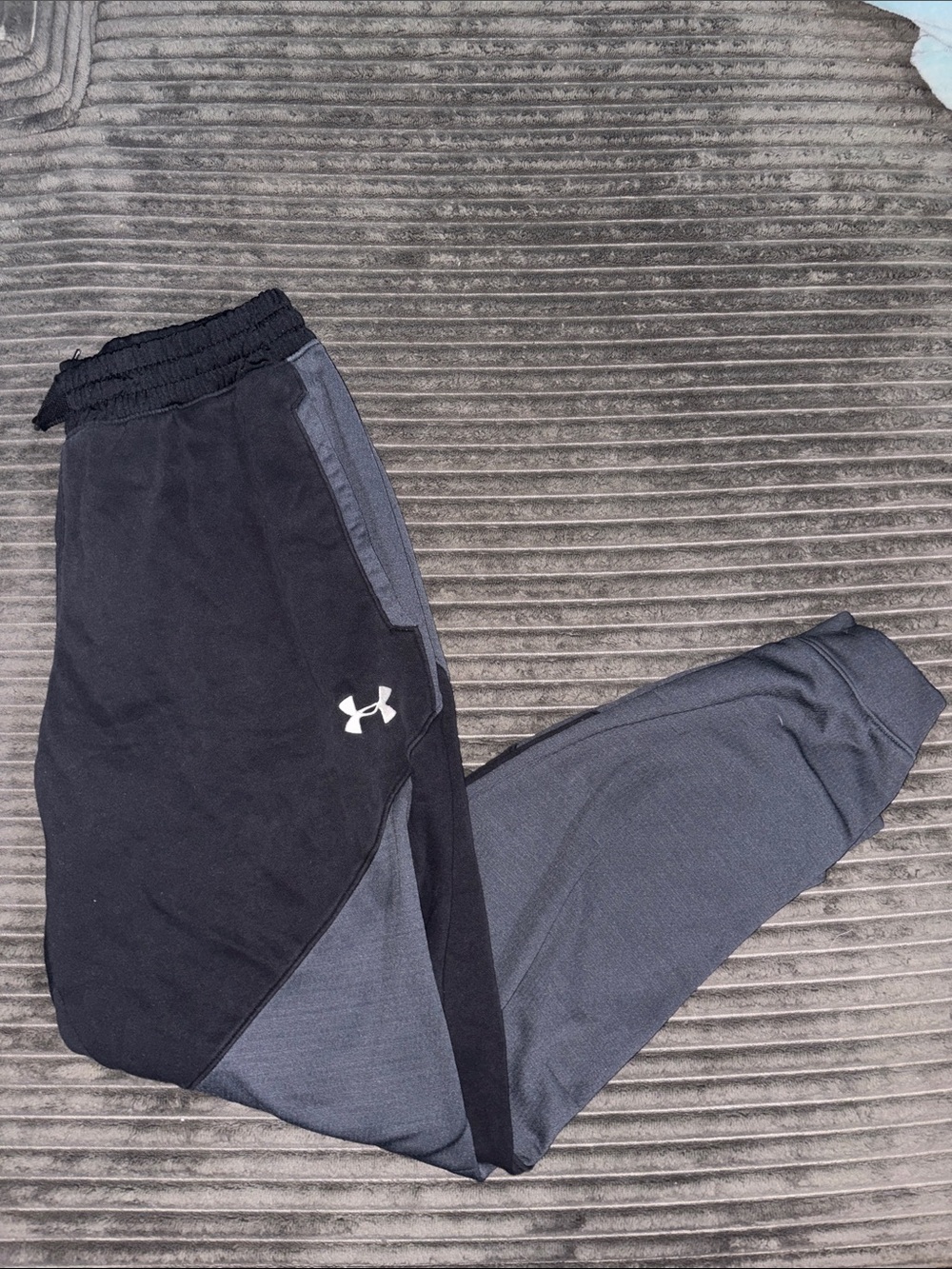 Under Armour Boys Black and Charcoal Colorblock Joggers